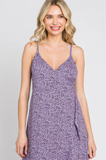 PinkBlush Lavender Animal Print Wrap Midi Dress - 