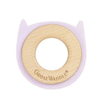 Goosewaddle® | Newborn Baby Blankets Toys Teethers Bibs & More Lavender Animal Teether with Wooden and Silicone