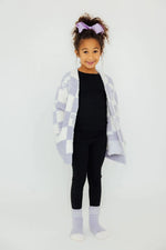 Mila & Rose ® Lavender Checker Bow Cozy Cardigan - 