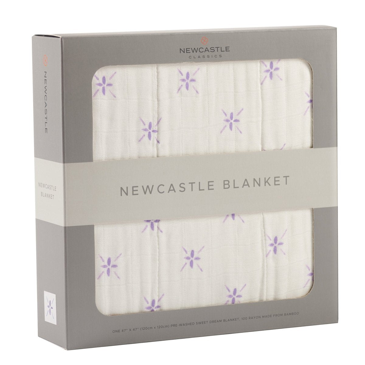 Newcastle Classics Lavender Flower Natural Bamboo Muslin Blanket - 