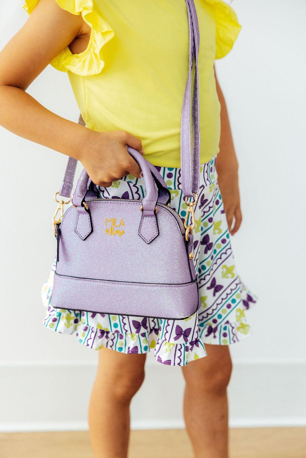 Mila & Rose ® Lavender Glitter Crossbody Purse For Girls Mila Rose - 