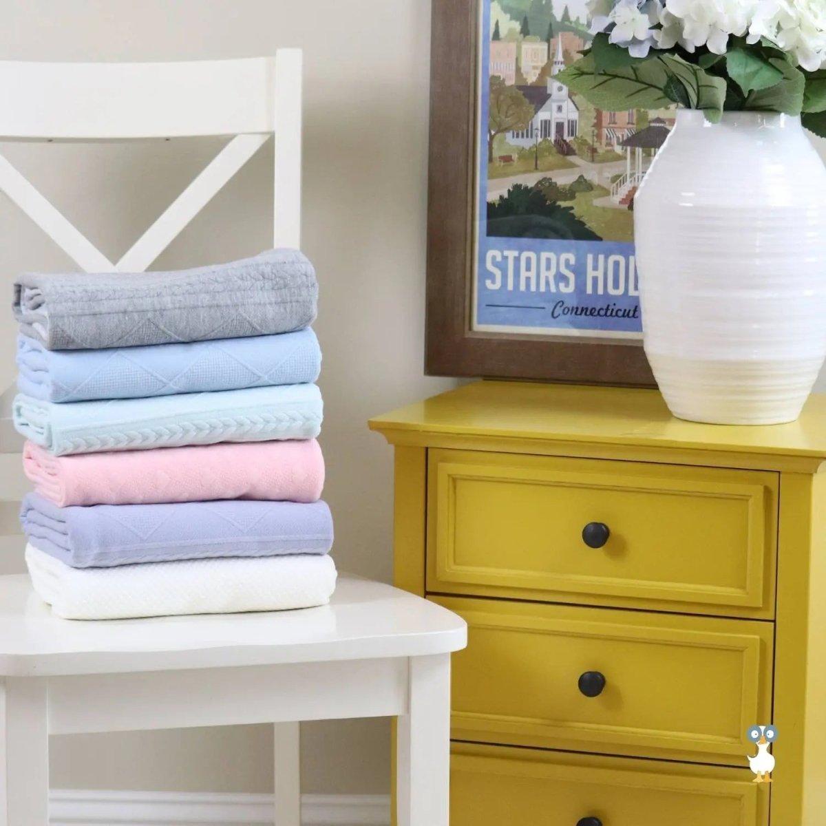 Goosewaddle® | Newborn Baby Blankets Toys Teethers Bibs & More Lavender Knit Baby Blanket with Soft Fabric