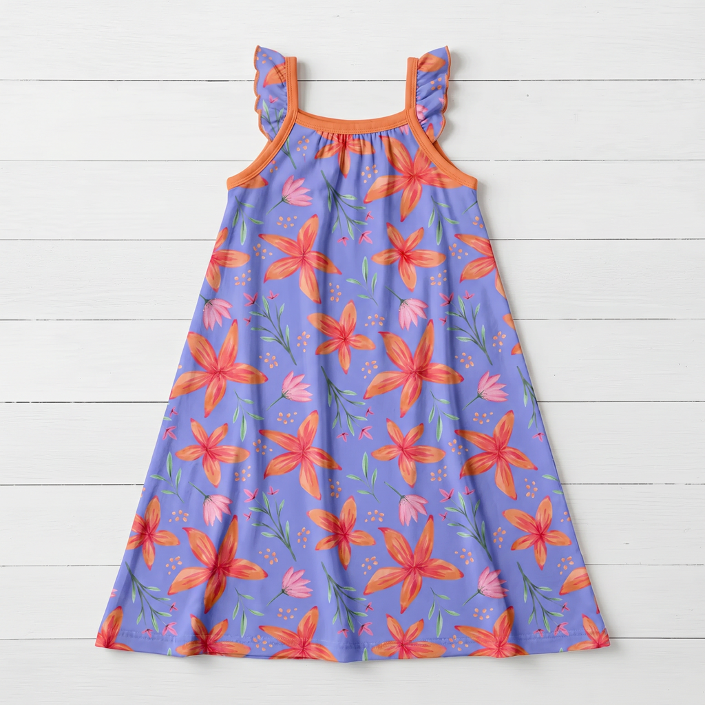 Lavender Leilani Flutter Sleeve Dress by Bestaroo