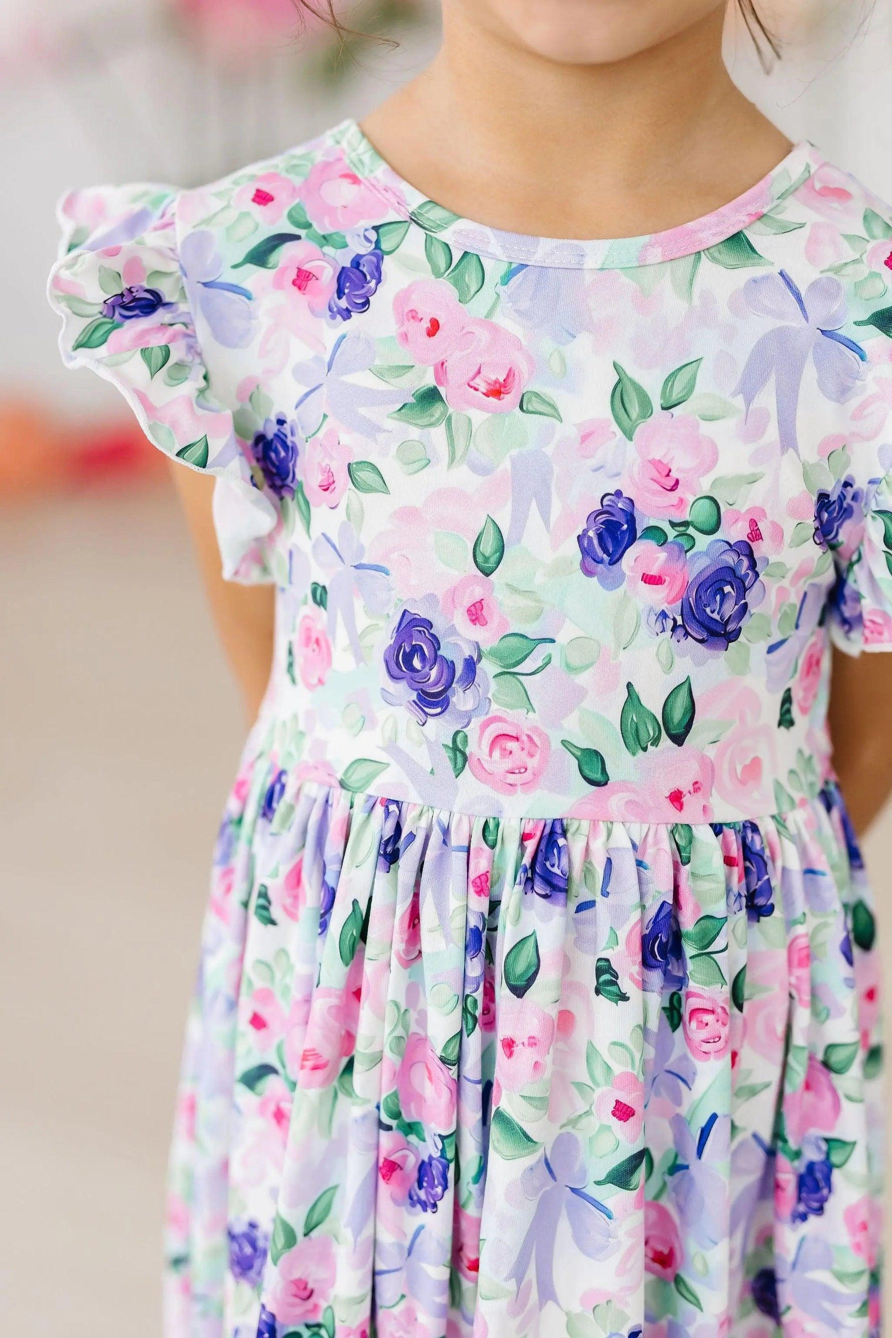 Mila & Rose ® Lavender Love Flutter Sleeve Twirl Dress - 