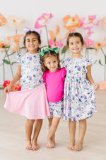 Mila & Rose ® Lavender Love Flutter Sleeve Twirl Dress - 
