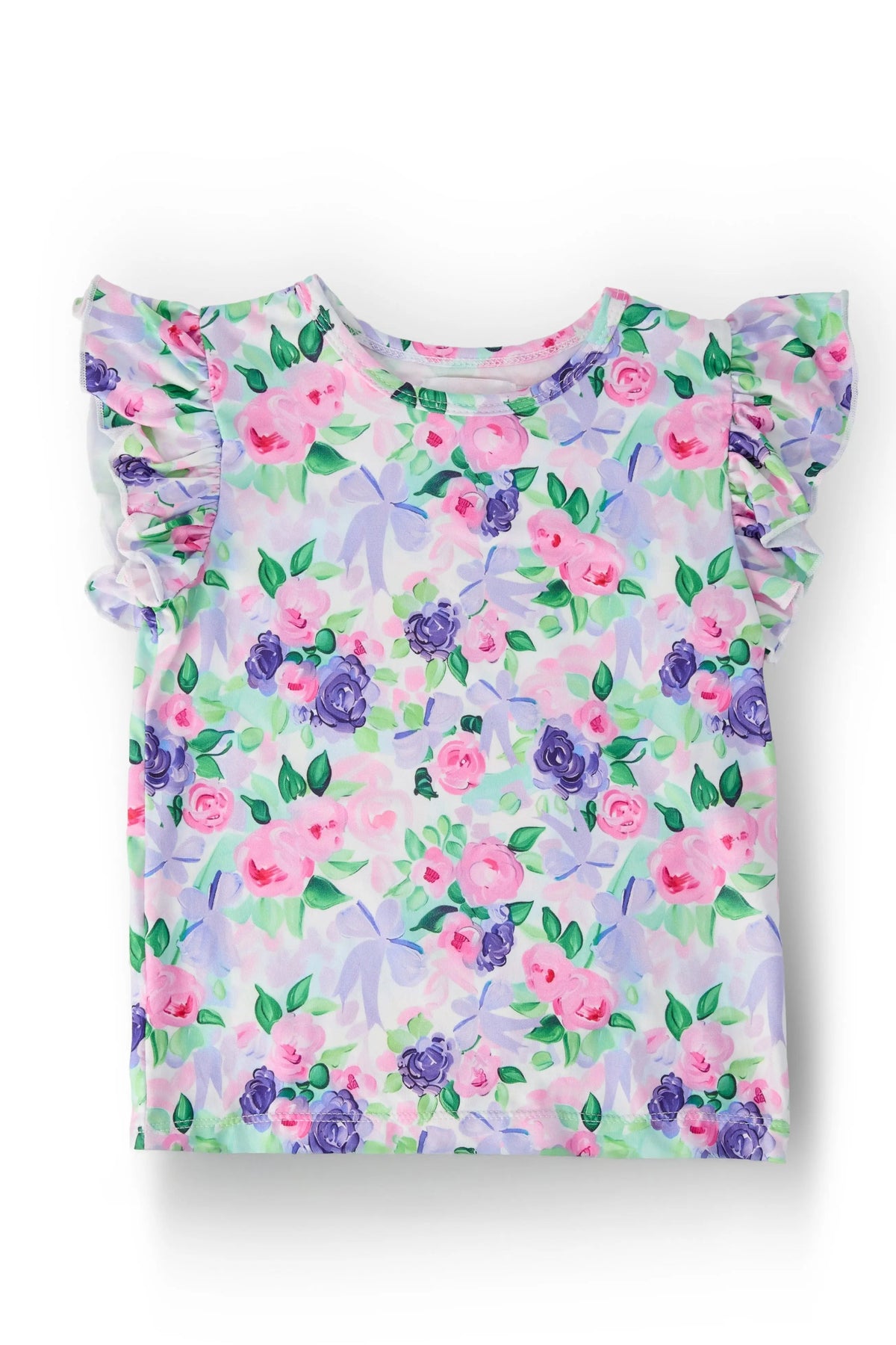 Lavender Love S/S Ruffle Tee - Textile, Pink, Baby & Toddler Clothing, Purple, Pattern | Everetts Place