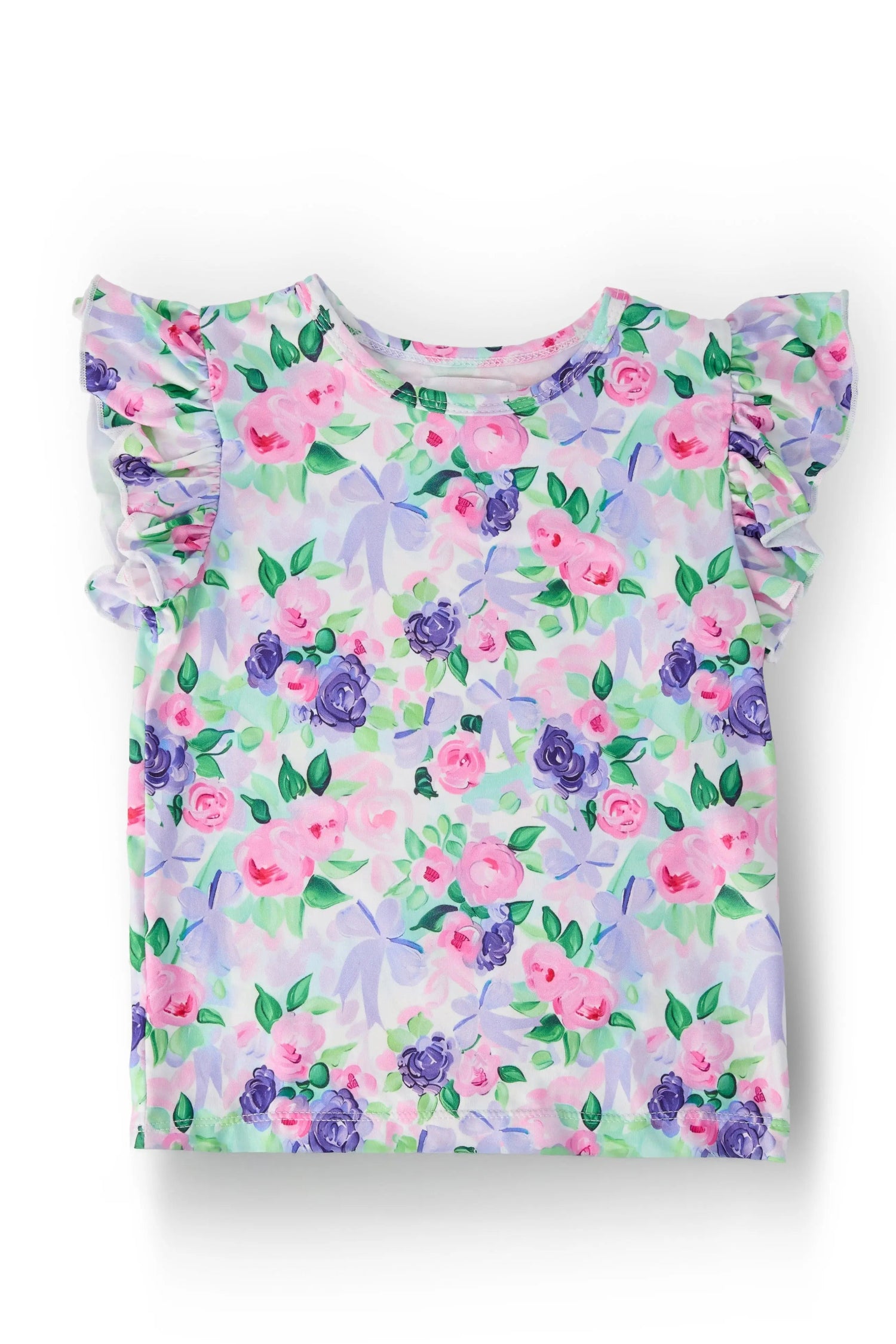 Lavender Love S/S Ruffle Tee - Textile, Pink, Baby & Toddler Clothing, Purple, Pattern | Everetts Place