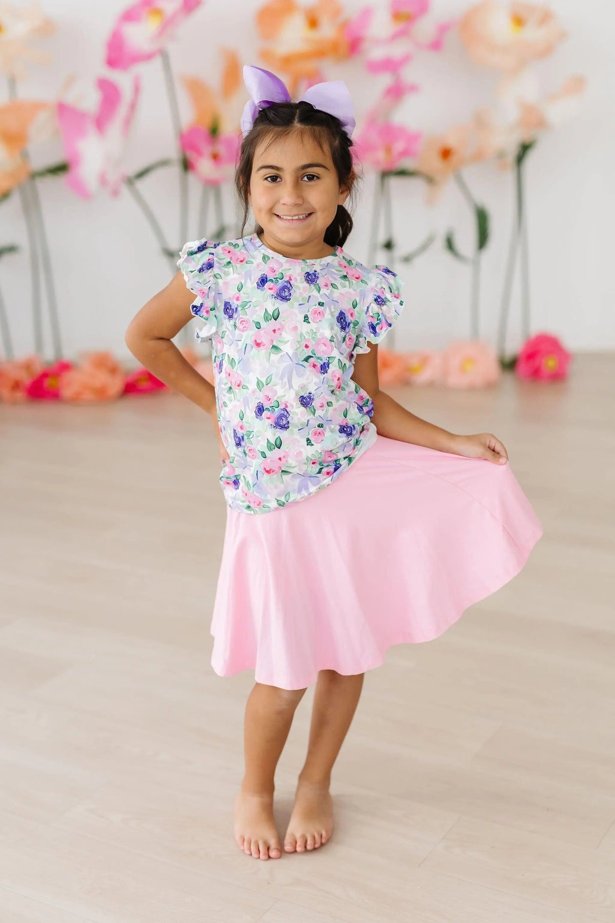 Mila & Rose ® Lavender Love S/S Ruffle Tee - 