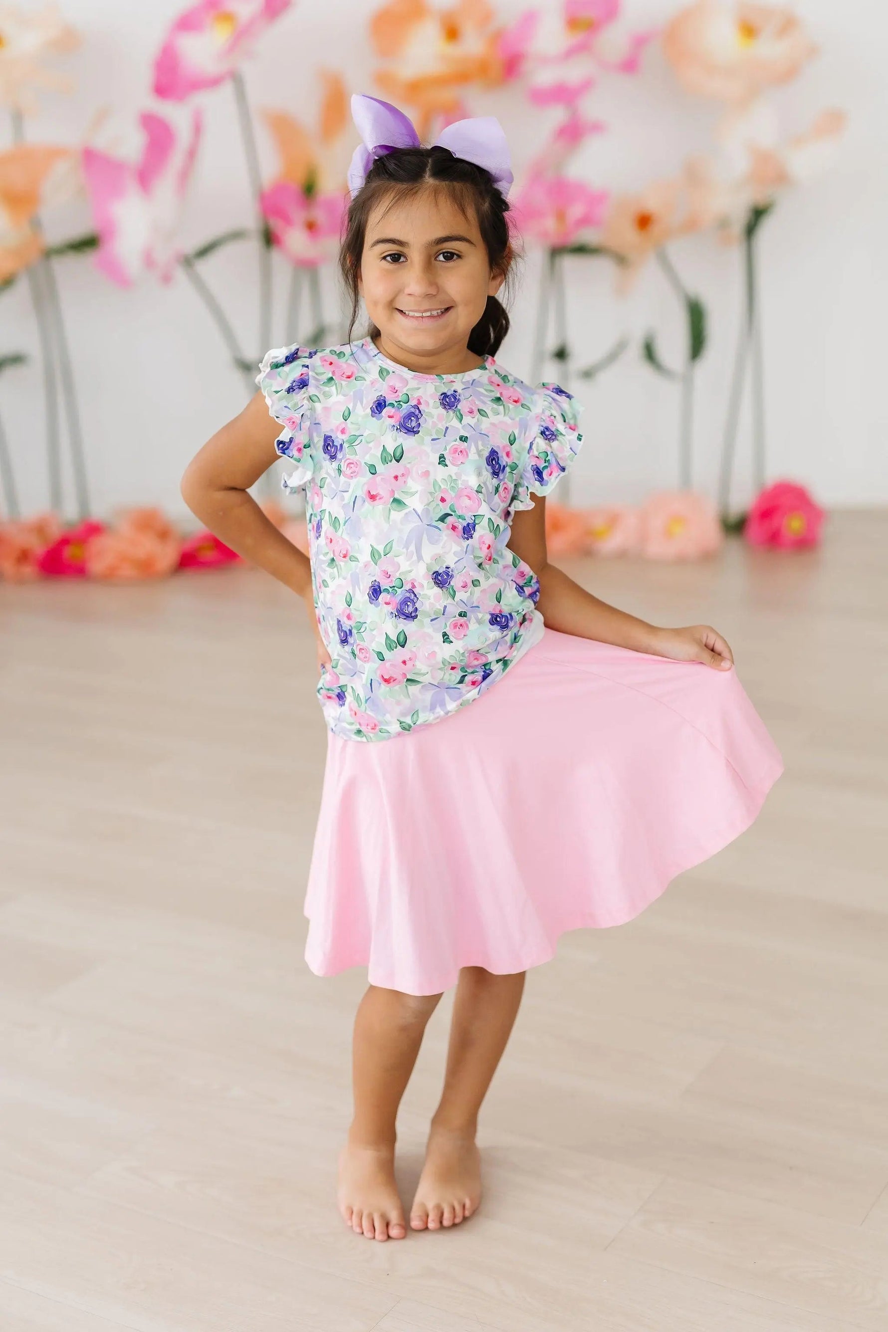Mila & Rose ® Lavender Love S/S Ruffle Tee - 