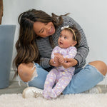 Sweet Bamboo Lavender Rainbows and Clouds Zipper Footie with Silky Soft Fabric for Babies - 