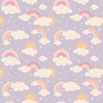 Sweet Bamboo Lavender Rainbows and Clouds Zipper Footie with Silky Soft Fabric for Babies - 