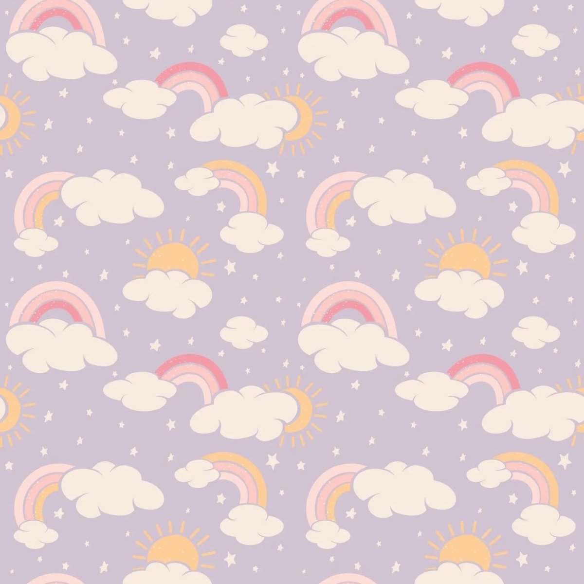 Sweet Bamboo Lavender Rainbows and Clouds Zipper Footie with Silky Soft Fabric for Babies - 