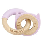 Goosewaddle® | Newborn Baby Blankets Toys Teethers Bibs & More Lavender Kitten Teether with Silicone and Wood for Teething Babies - Baby & Toddler > Baby Health > Pacifiers & Teethers Teether