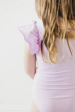 Mila & Rose ® Lavender S/S Flutter Sleeve Leotard - 