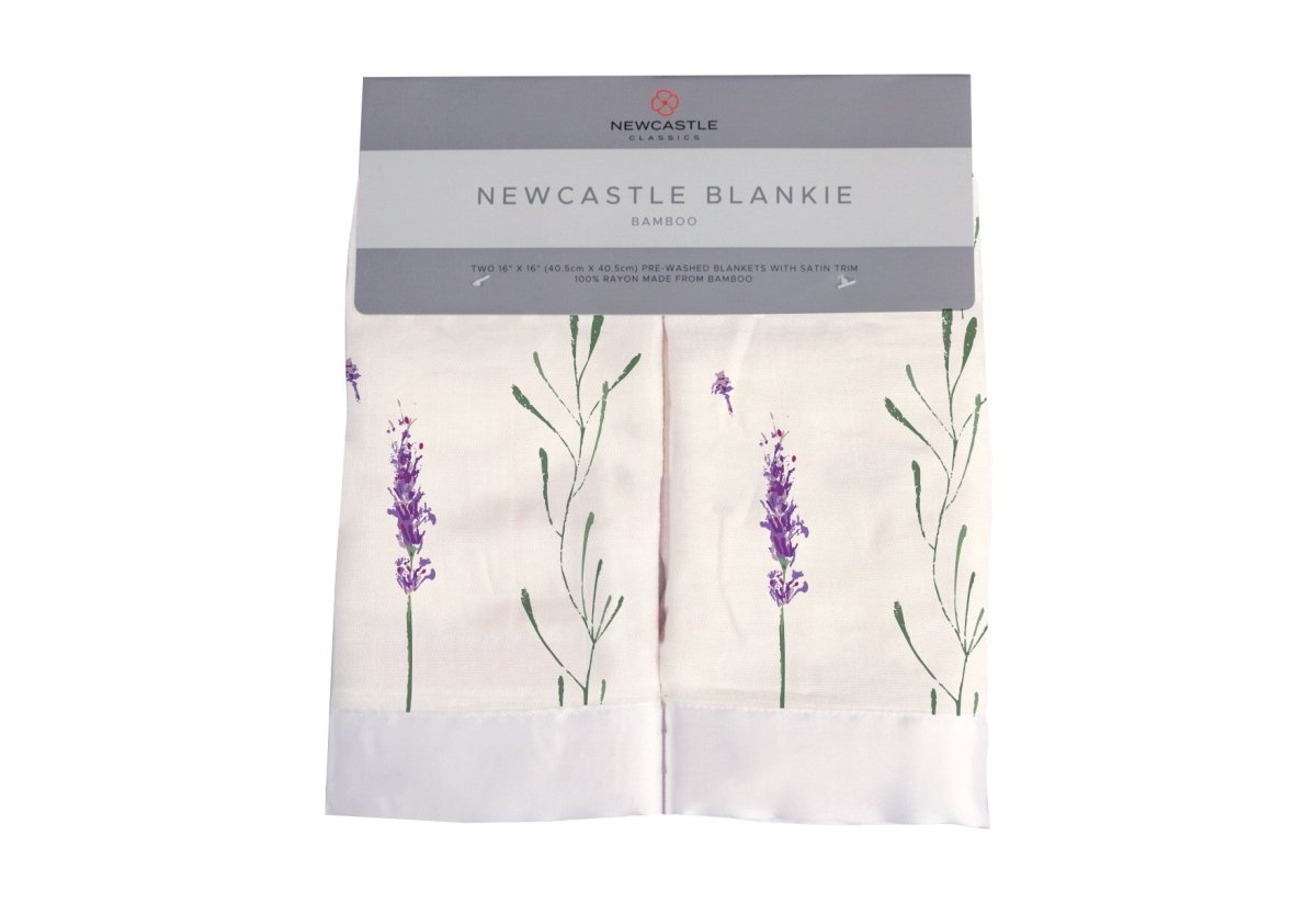 Newcastle Classics Lavender Stems Bamboo Muslin Baby Blankie for Comfort and Security - 
