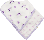 Goosewaddle® | Newborn Baby Blankets Toys Teethers Bibs & More Lavender Teether and Flower Bib Gift Set for Teething Babies