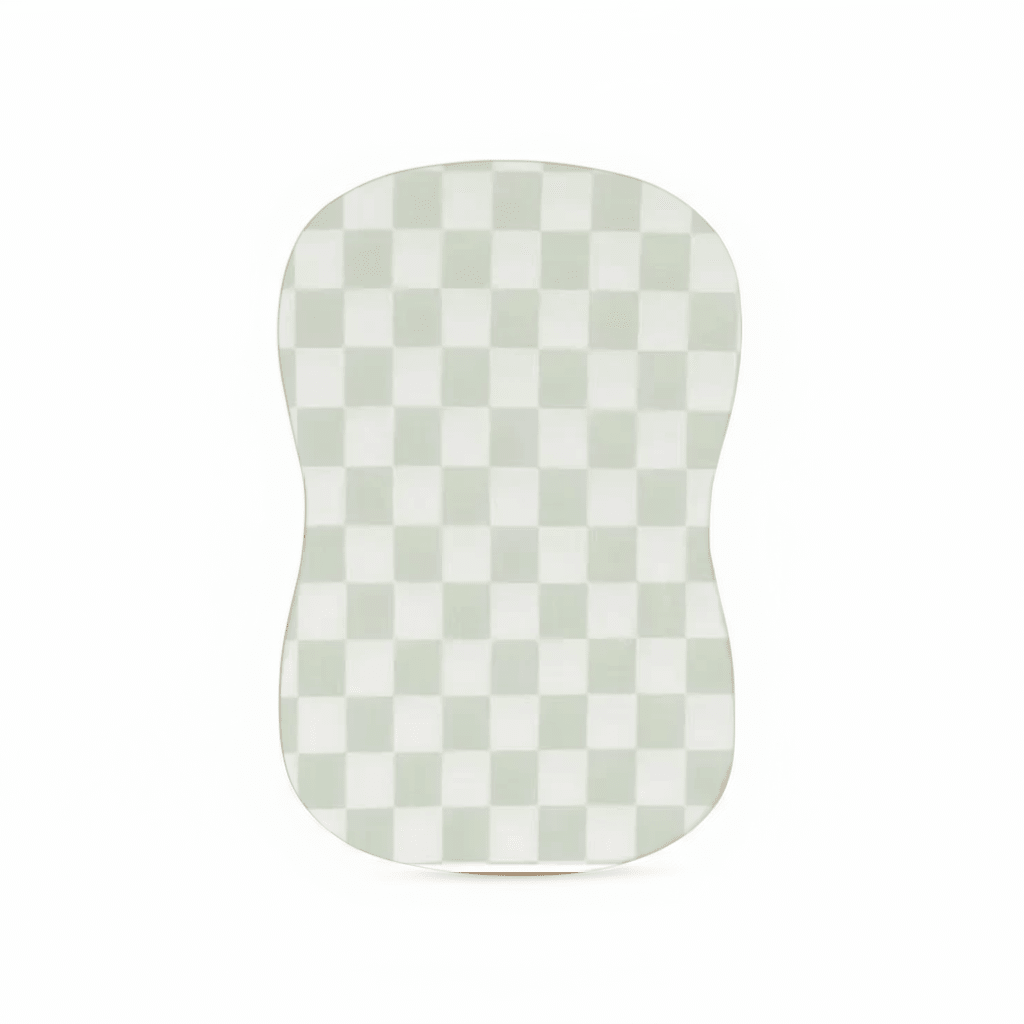Little Mae & Co Leaf Green Checkered Baby Lounger CoverEveretts Place