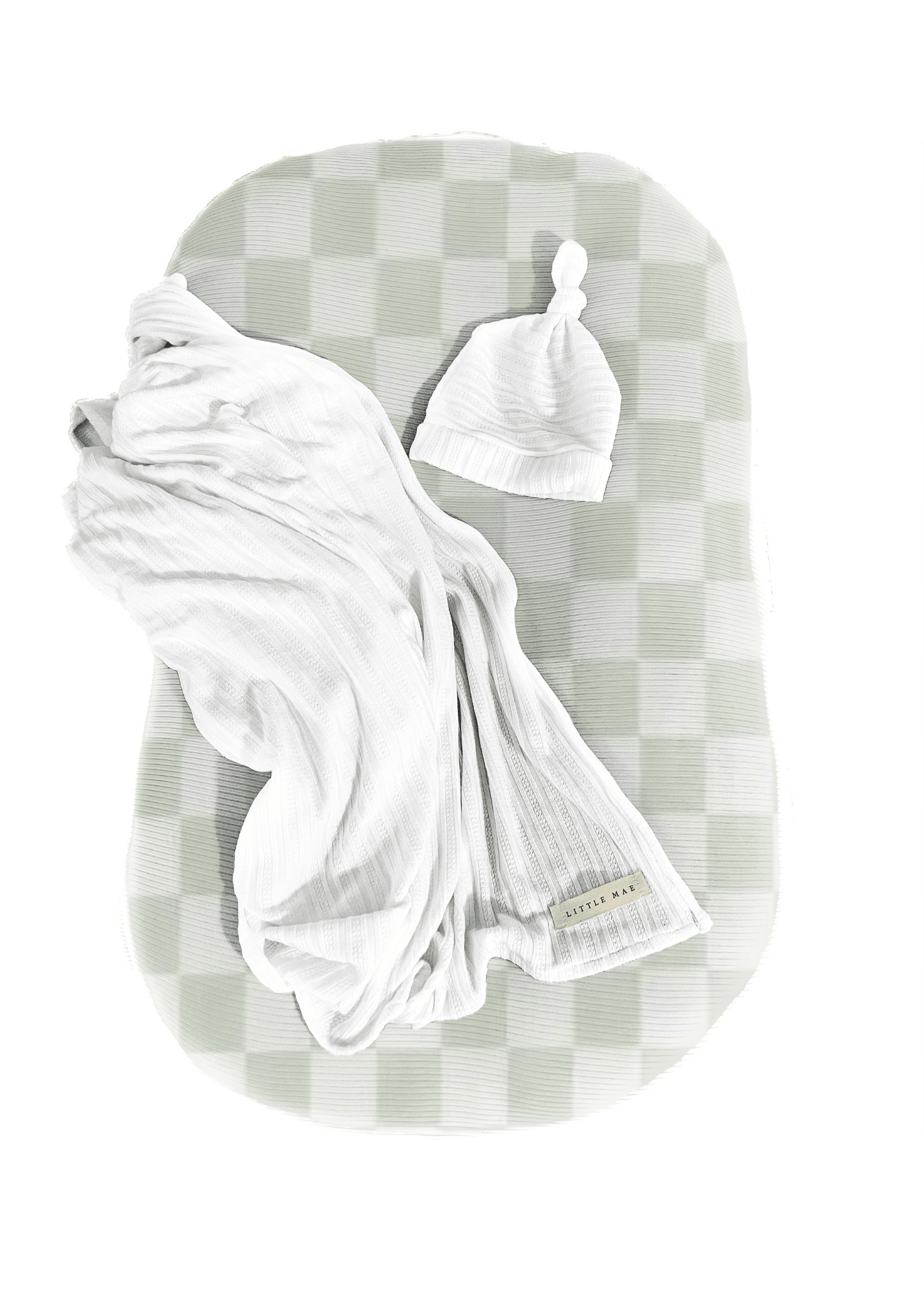 Little Mae & Co Leaf Green Checkered Baby Lounger CoverEveretts Place