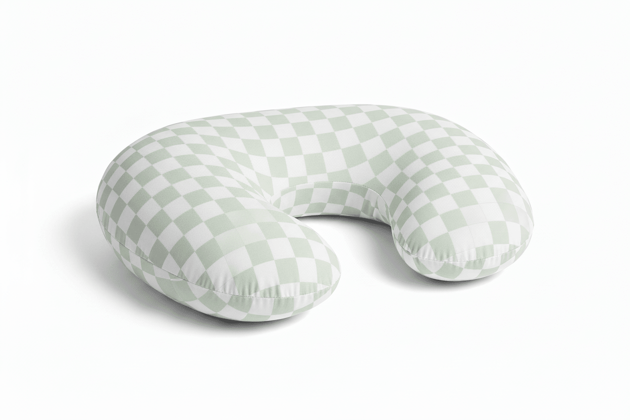 Little Mae & Co Leaf Green & White Checkered Nursing Pillow CoverEveretts Place