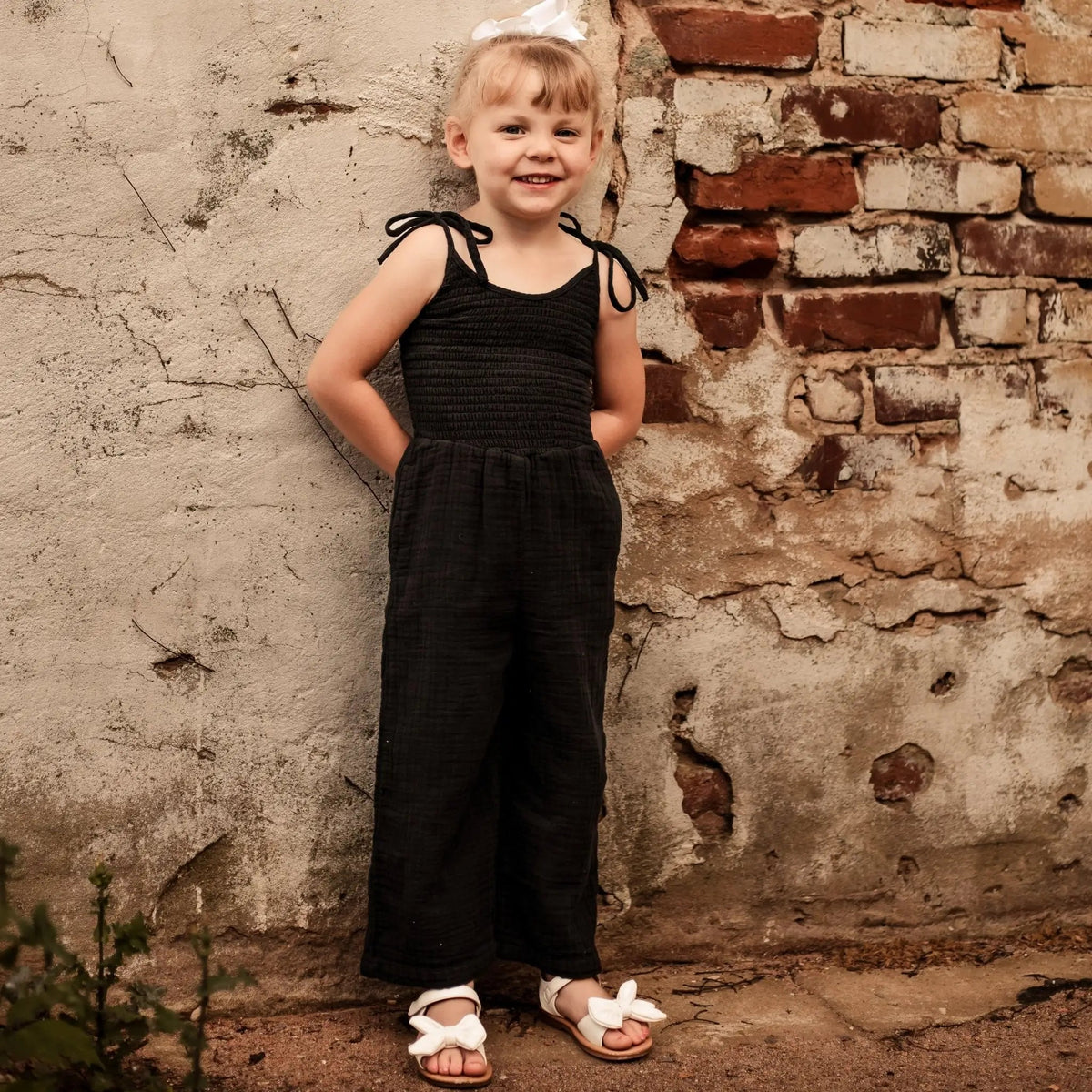 Bestaroo Leena Jumpsuit Blue For Girls Gauze Fabric Adjustable Straps - 