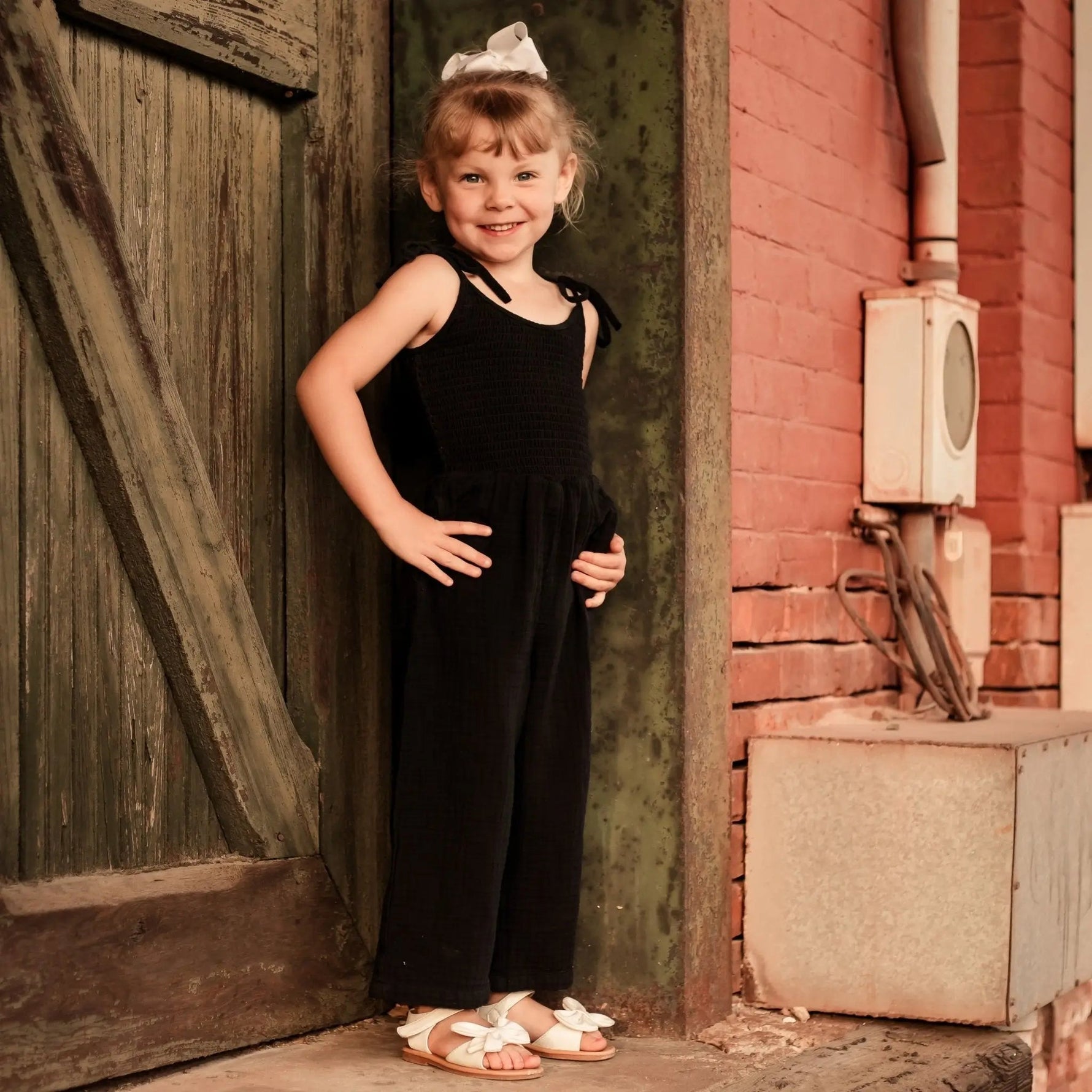 Bestaroo Leena Jumpsuit Blue For Girls Gauze Fabric Adjustable Straps - 