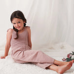 Bestaroo Leena Jumpsuit for Girls Blue Gauze with Adjustable Straps and Smocked Top - 