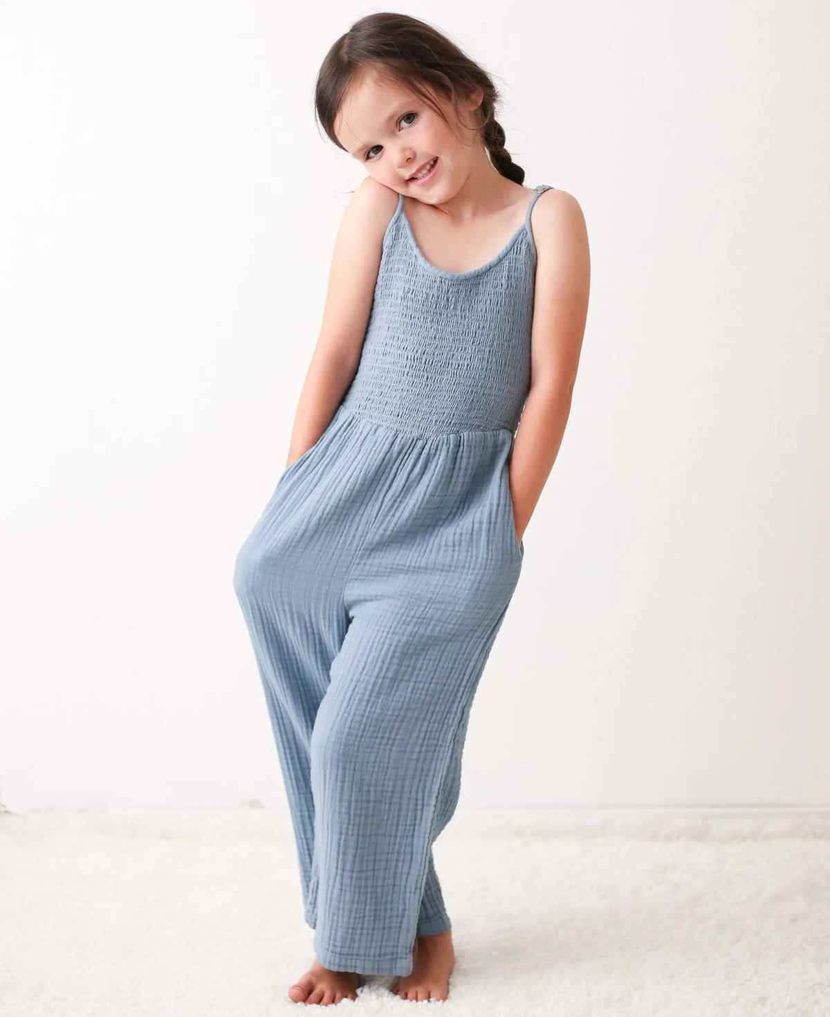 leena jumpsuit in skye blue - One-piece garment, Pink, Waist, Child, Day Dress | Everetts Place