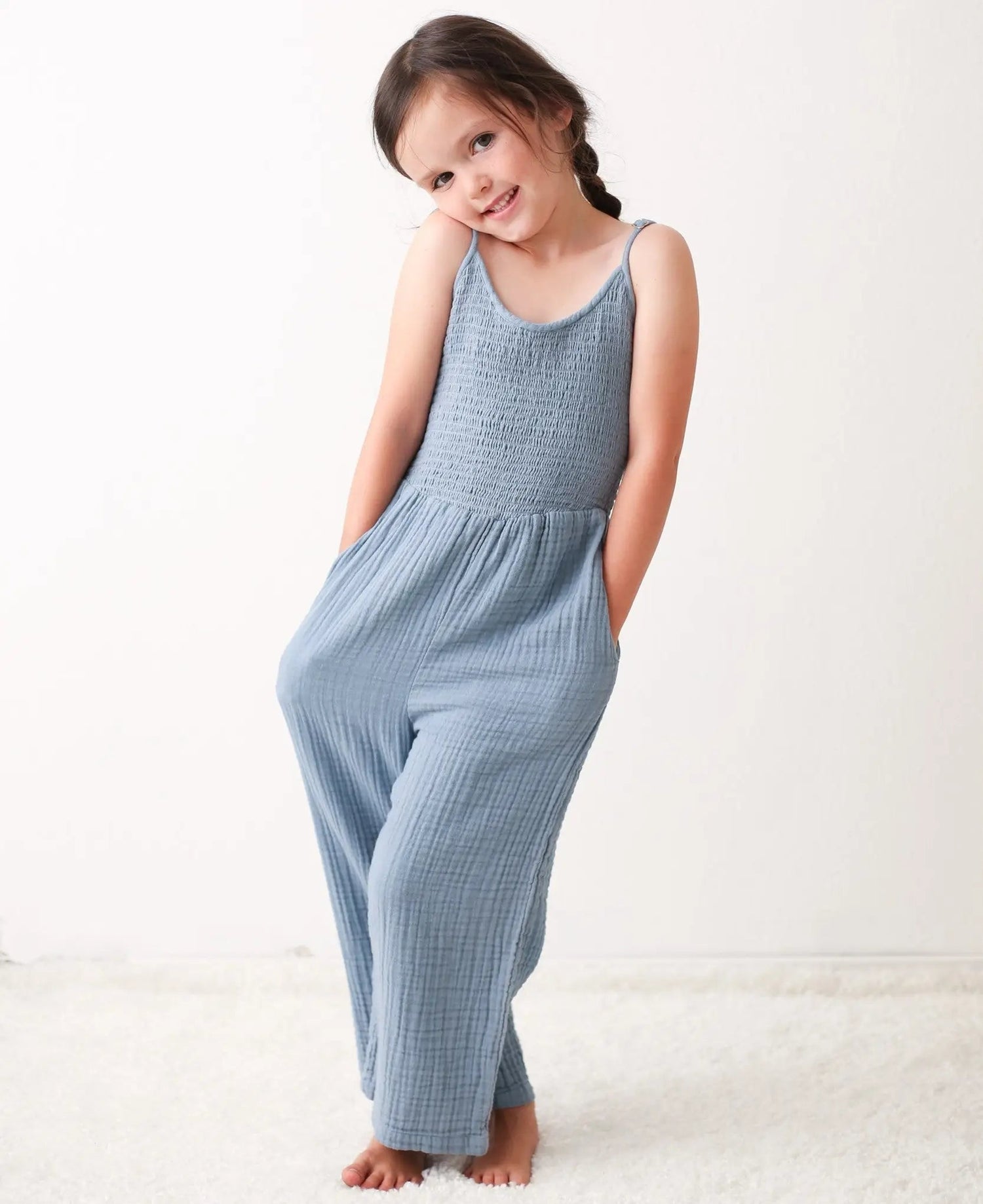 leena jumpsuit in skye blue - One-piece garment, Pink, Waist, Child, Day Dress | Everetts Place