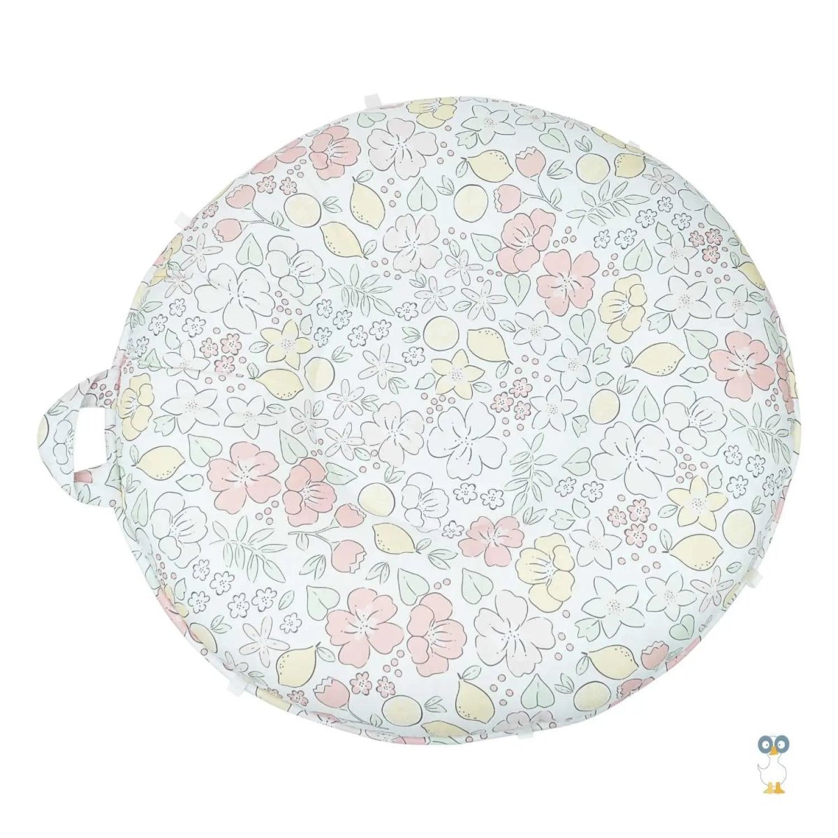 Goosewaddle® | Newborn Baby Blankets Toys Teethers Bibs & More Lemon Aqua Glass Floor Cushion with Kid - Friendly Design