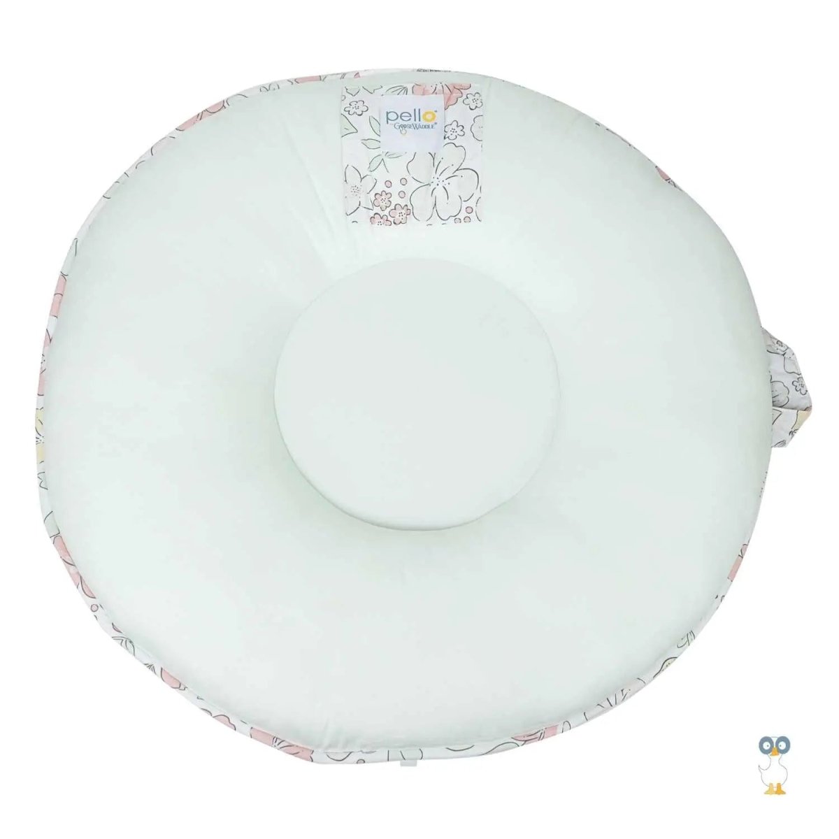 Goosewaddle® | Newborn Baby Blankets Toys Teethers Bibs & More Lemon Aqua Glass Floor Cushion with Kid - Friendly Design