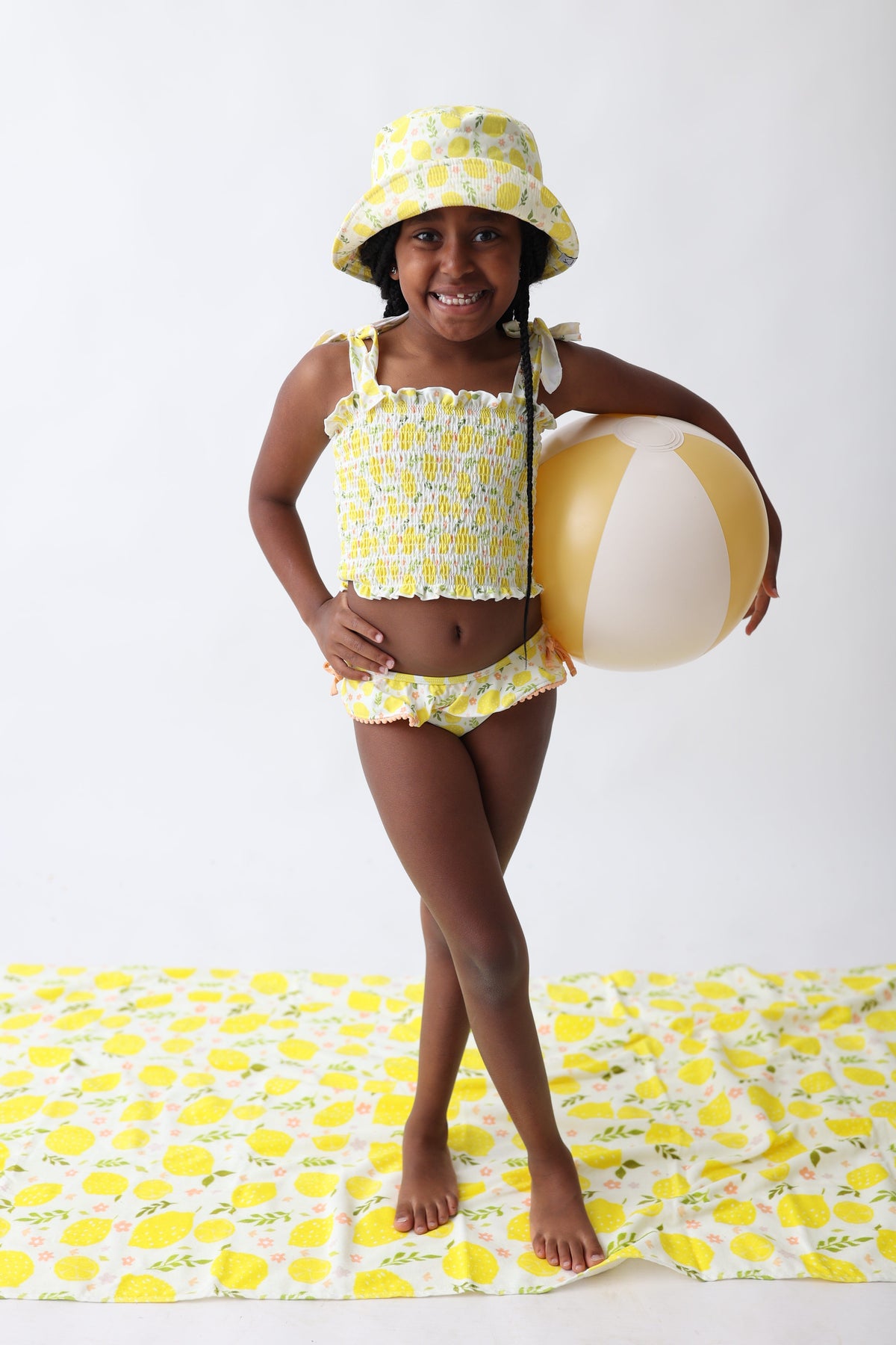 DREAM BIG LITTLE CO LEMON BLOSSOMS DREAM SMOCKED TANKINI TWO PIECE SWIM SUITEveretts Place