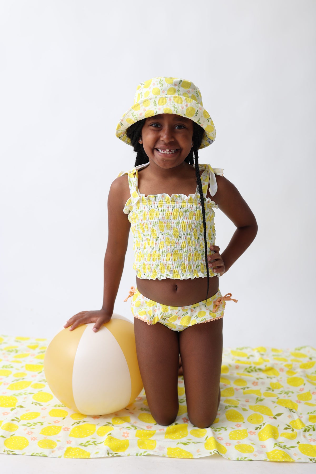 DREAM BIG LITTLE CO LEMON BLOSSOMS DREAM SMOCKED TANKINI TWO PIECE SWIM SUITEveretts Place