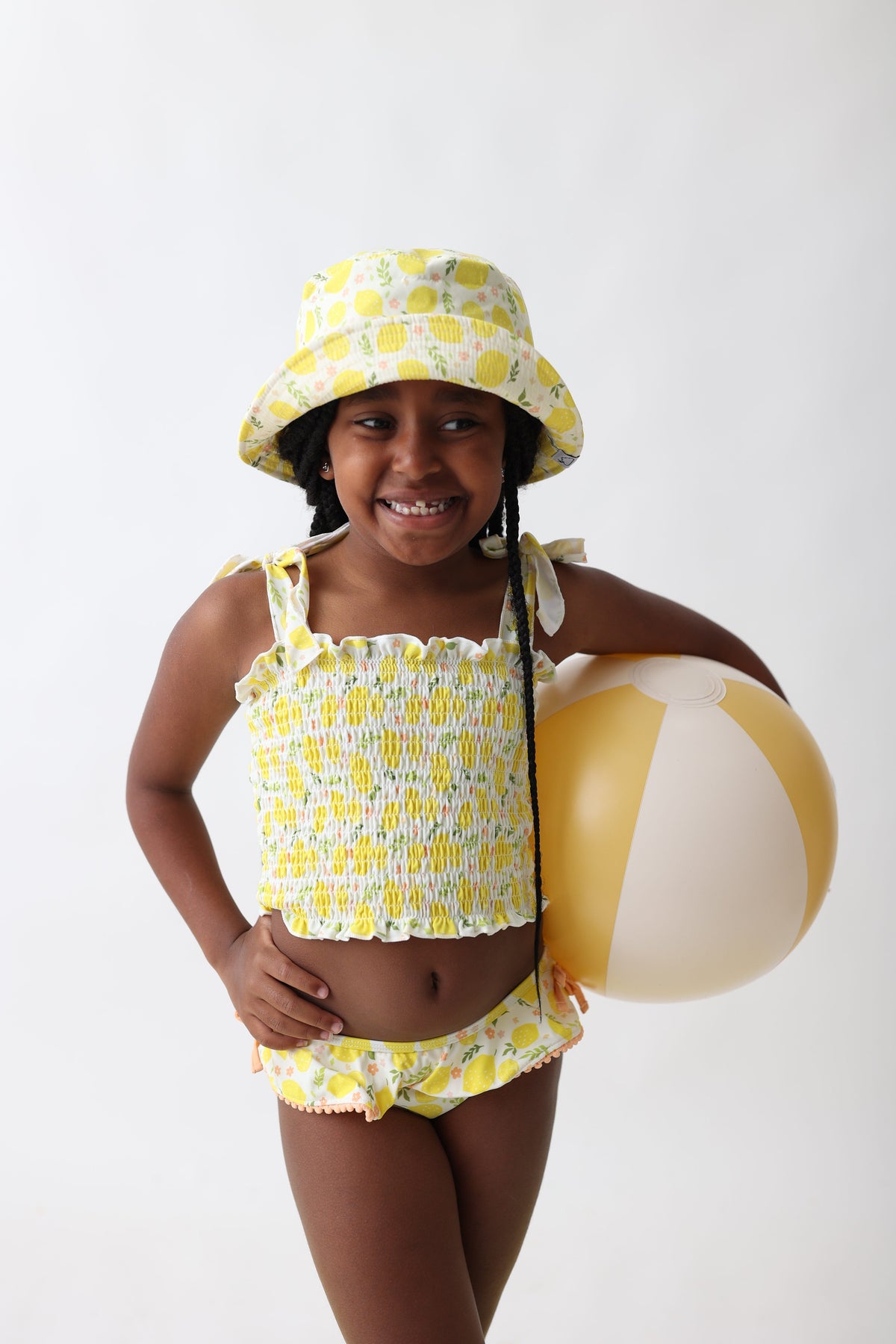 DREAM BIG LITTLE CO LEMON BLOSSOMS DREAM SMOCKED TANKINI TWO PIECE SWIM SUITEveretts Place