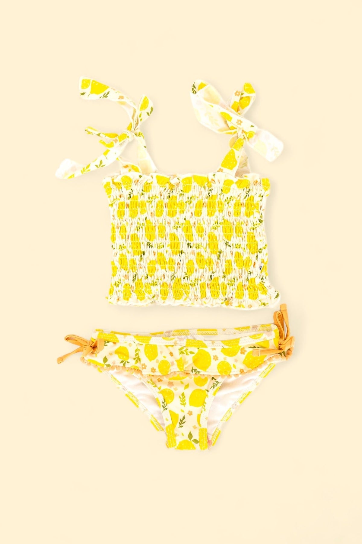 DREAM BIG LITTLE CO LEMON BLOSSOMS DREAM SMOCKED TANKINI TWO PIECE SWIM SUITEveretts Place