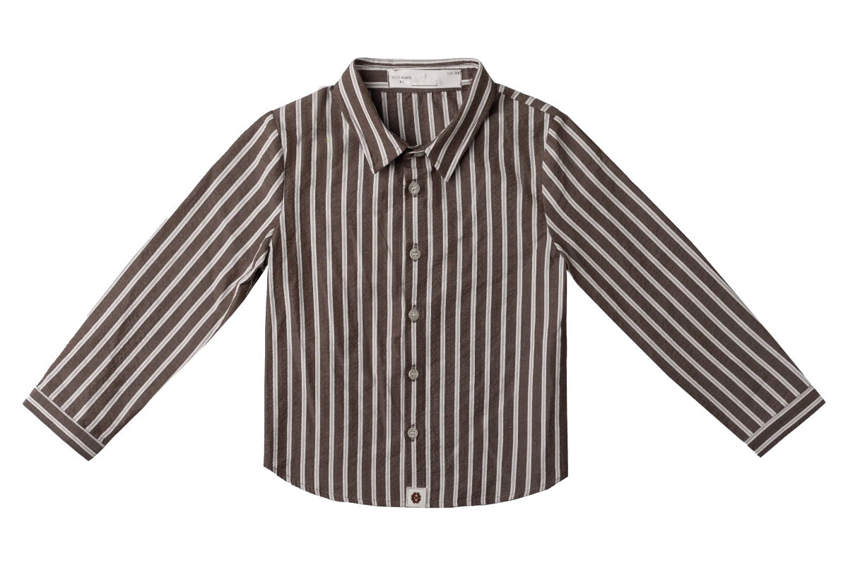 Leo Stripe Shirt - Brown by Shop Cottier (view 1 of 5)