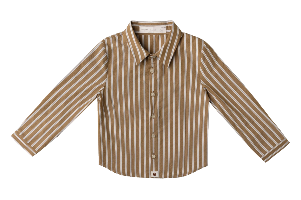 Leo Stripe Shirt - Mustard by Shop Cottier