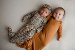 Three Little Tots Leopard Knotted Newborn Baby Gown - 
