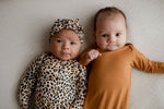 Three Little Tots Leopard Knotted Newborn Baby Gown - 