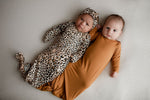 Three Little Tots Leopard Knotted Newborn Baby Gown - 