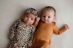 Three Little Tots Leopard Knotted Newborn Baby Gown - 