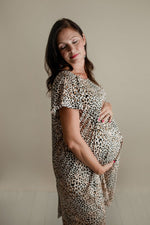 Three Little Tots Leopard Print Labor & Delivery Nursing Hospital Gown - 