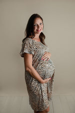 Three Little Tots Leopard Print Labor & Delivery Nursing Hospital Gown - 