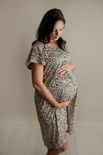 Three Little Tots Leopard Print Labor & Delivery Nursing Hospital Gown - 