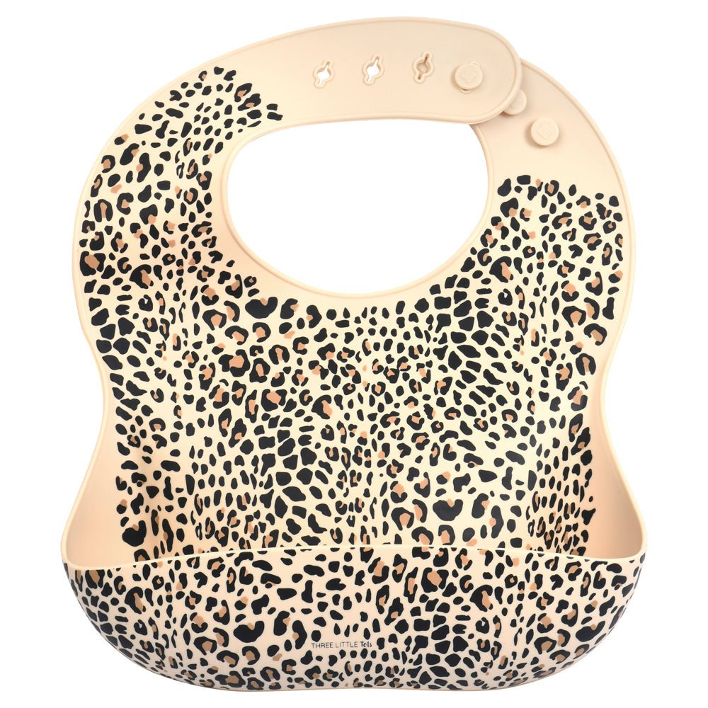 Three Little Tots Leopard Silicone Baby Bib - 