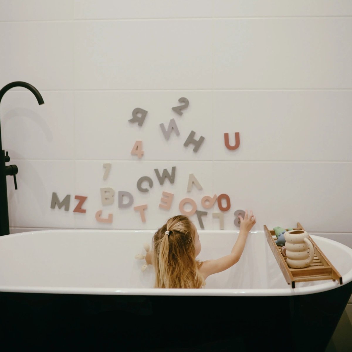 Mushie Letters and Numbers Bath Play Set Educational Foam Toys for Bathtime Fun - Everetts Place Boutique - 