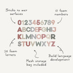 Mushie Letters and Numbers Bath Play Set Educational Foam Toys for Bathtime Fun - Everetts Place Boutique - 