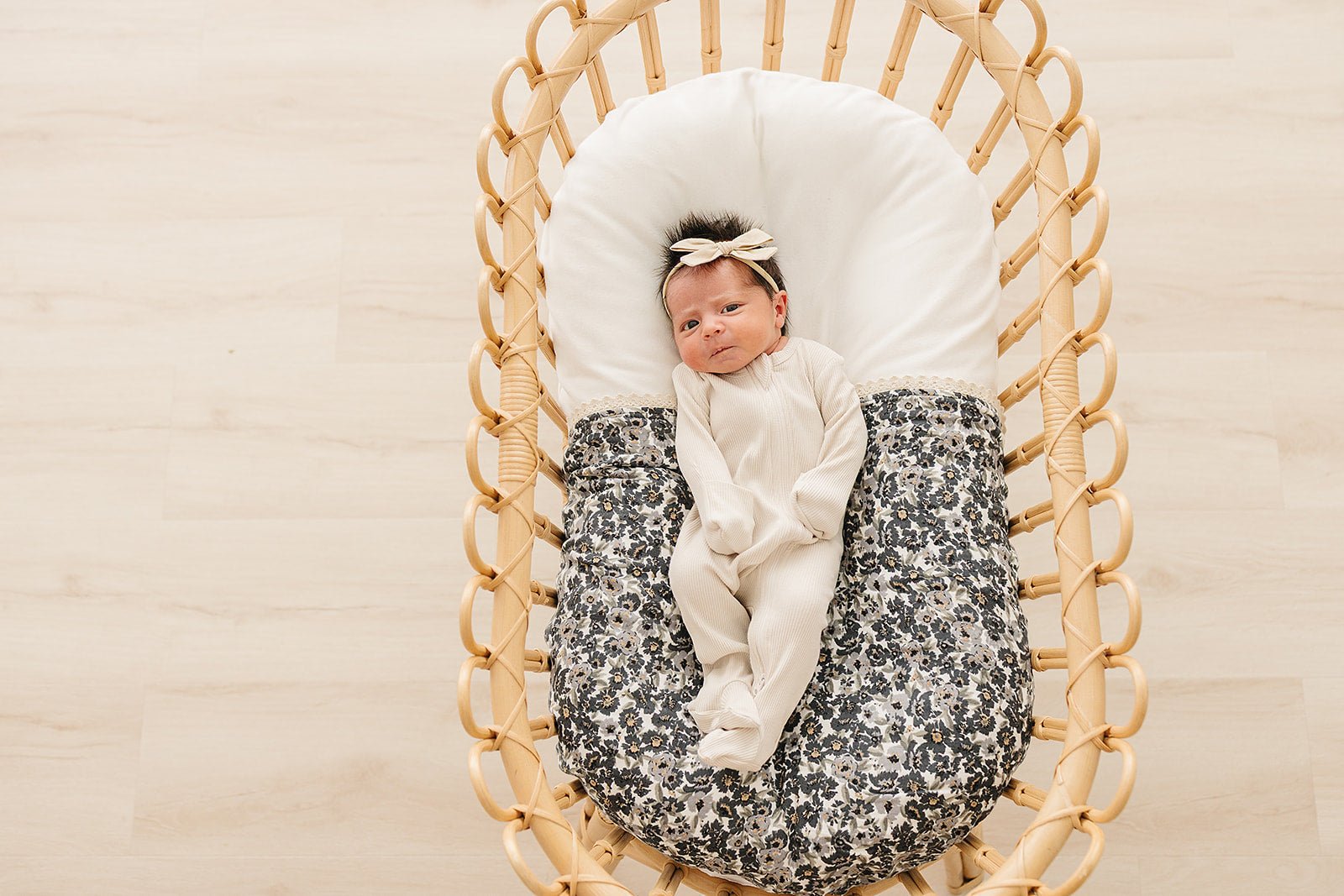 Mebie Baby Liberty Floral + Coastal Plaid Lace Muslin Quilt - 