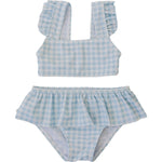 Light Blue Gingham Ruffle Bikini Set - Baby & Toddler Clothing, Child, Plaid, Swimwear, Top | Everetts Place