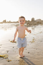 Mebie Baby Light Blue Gingham Swim Shorts - 