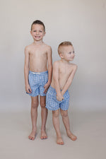 Mebie Baby Light Blue Gingham Swim Shorts - 